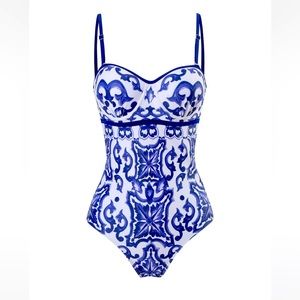 Blue and white swimsuit- D&G style
